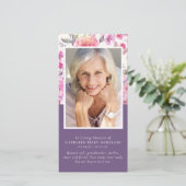 Peony Floral Memorial Prayer Bladwijzer (Staand voorkant)