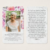 Peony Floral Memorial Prayer Card Visitekaartje (Voorkant /achterkant)