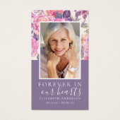 Peony Floral Memorial Prayer Card Visitekaartje (Voorkant)