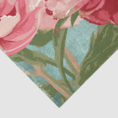 Peony Floral Mint Roze Bourgogne Retro Chintz Voge Tissuepapier (Detail)