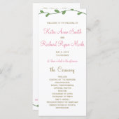 Peony Floral Order of Service/Wedding Program Kaar Programmakaart (Voorkant / Achterkant)