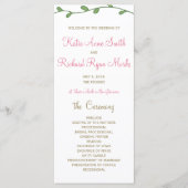 Peony Floral Order of Service/Wedding Program Kaar Programmakaart (Voorkant)