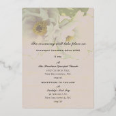 Peony Floral Photo Wedding Folie Uitnodiging (Achterkant)
