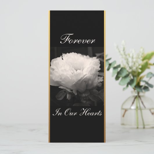 Peony Floral Photography 3 Funeral Announement Kaart (Staand voorkant)