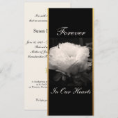 Peony Floral Photography 3 Funeral Announement Kaart (Voorkant / Achterkant)