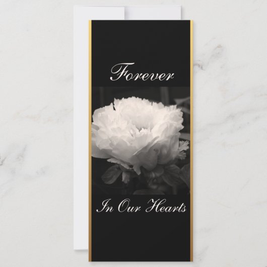 Peony Floral Photography 3 Funeral Announement Kaart (Voorkant)