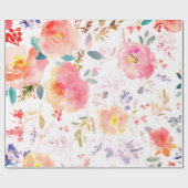 Peony floral Pink Pattern Antiek Weddings Cadeaupapier (Vlak)