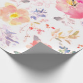 Peony floral Pink Pattern Antiek Weddings Cadeaupapier (Hoek)