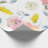 Peony floral Pink Pattern Antiek Weddings Cadeaupapier (Hoek)