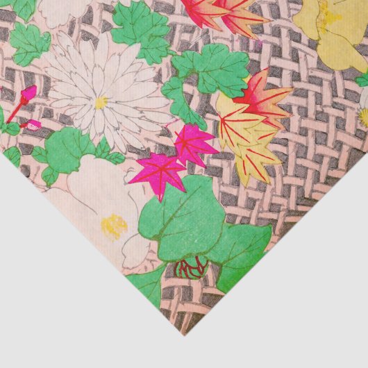 Peony Floral Print  Japans Retropatroon Tissuepapier (Detail)