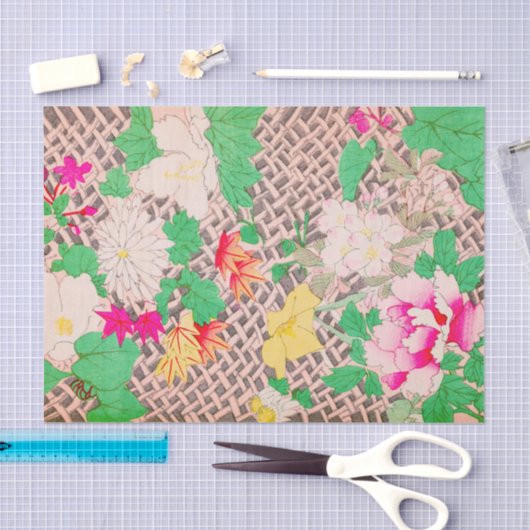 Peony Floral Print  Japans Retropatroon Tissuepapier (Craft)