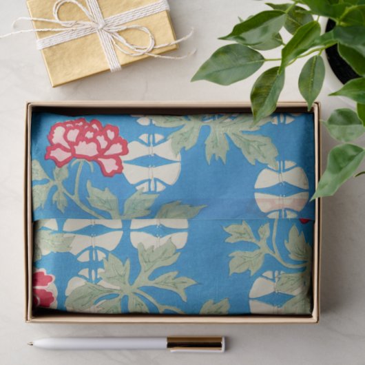 Peony Floral Print Japans Retropatroon Tissuepapier (Geschenk)