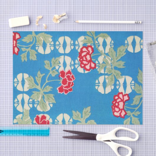 Peony Floral Print  Japans Retropatroon Tissuepapier (Craft)