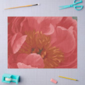 Peony Floral Roze Bourgogne Moderne Kunst Hedendaa Tissuepapier (Craft)