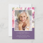 Peony Floral Sympathy Funeral Bedankkaart (Voorkant)