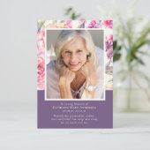 Peony Floral Sympathy Funeral Bedankkaart (Staand voorkant)