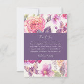 Peony Floral Sympathy Funeral Bedankkaart (Achterkant)