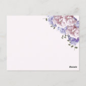 Peony Floral Table Seating Number Kaart (Achterkant)