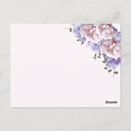 Peony Floral Table Seating Number Kaart (Achterkant)