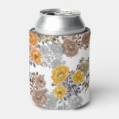 Peony Floral Waterverf witte achtergrond Blikjeskoeler (Blikje Voorkant)