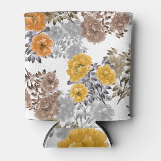 Peony Floral Waterverf witte achtergrond Blikjeskoeler (Voorkant)