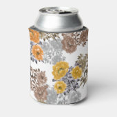 Peony Floral Waterverf witte achtergrond Blikjeskoeler (Blikje Achterkant)