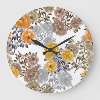 Peony Floral Waterverf witte achtergrond Grote Klok