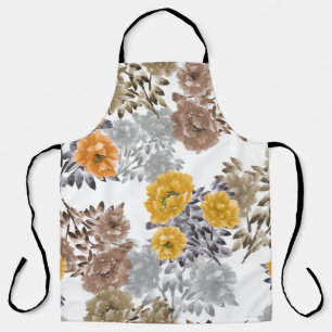 Peony Floral Waterverf witte achtergrond Schort