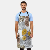 Peony Floral Waterverf witte achtergrond Schort (Gedragen)