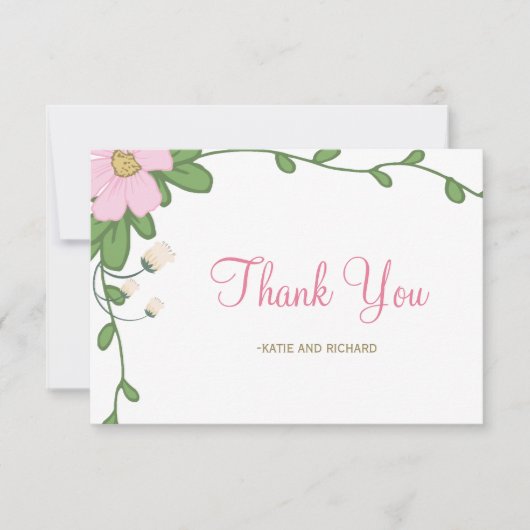 Peony Floral Wedding Bedankt (Voorkant)