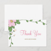 Peony Floral Wedding Bedankt (Voorkant / Achterkant)