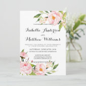 Peony Floral Wedding Invitation-2 Kaart (Staand voorkant)