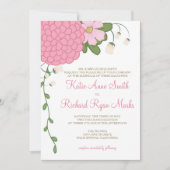 Peony Floral Wedding Invitation Kaart (Voorkant)