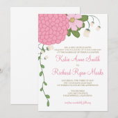 Peony Floral Wedding Invitation Kaart (Voorkant / Achterkant)