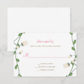 Peony Floral Wedding RSVP Kaart (Voorkant / Achterkant)