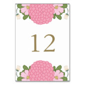 Peony Floral Wedding Table Number Kaarten (Voorkant)