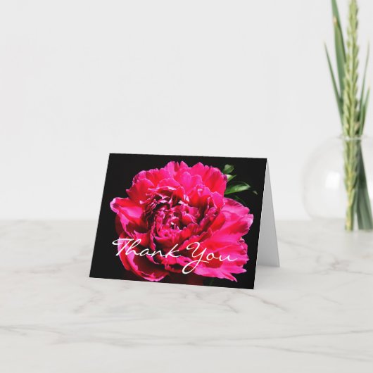 Peony Flower Bedankt Opmerking Kaart (Voorkant)