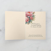 Peony Flower Bouquet schoonzus Verjaardag Kaart (Binnen)