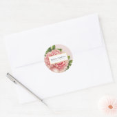 PEONY FLOWER eco  look bloemig stijlvol roze Ronde Sticker (Envelop)