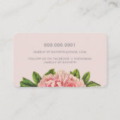 PEONY FLOWER eco  look bloemig stijlvol roze Visitekaartje (Achterkant)