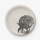  Peony Flower Elegant minimalist Botanical Papieren Bordje (Voorkant)