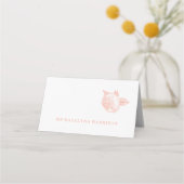 Peony Flower Elegant Wedding Plaatskaartje (Voorkant)