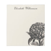 Peony Flower Illustralized Personalized Notitieblok (Voorkant)