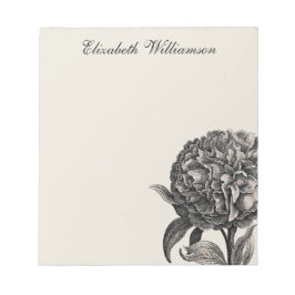  Peony Flower Illustralized Personalized Notitieblok