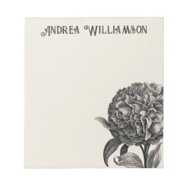  Peony Flower Illustralized Personalized Notitieblok