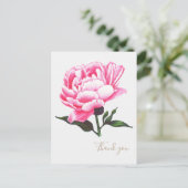 Peony Flower Illustration Pen Tekening Briefkaart (Staand voorkant)