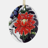 Peony Flower Japans tattoo design Keramisch Ornament (Rechts)