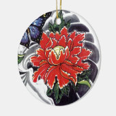 Peony Flower Japans tattoo design Keramisch Ornament (Links)