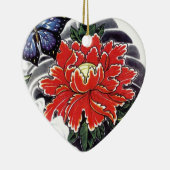 Peony Flower Japans tattoo design Keramisch Ornament (Rechts)