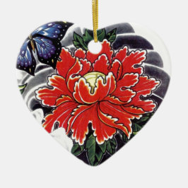 Peony Flower Japans tattoo design Keramisch Ornament